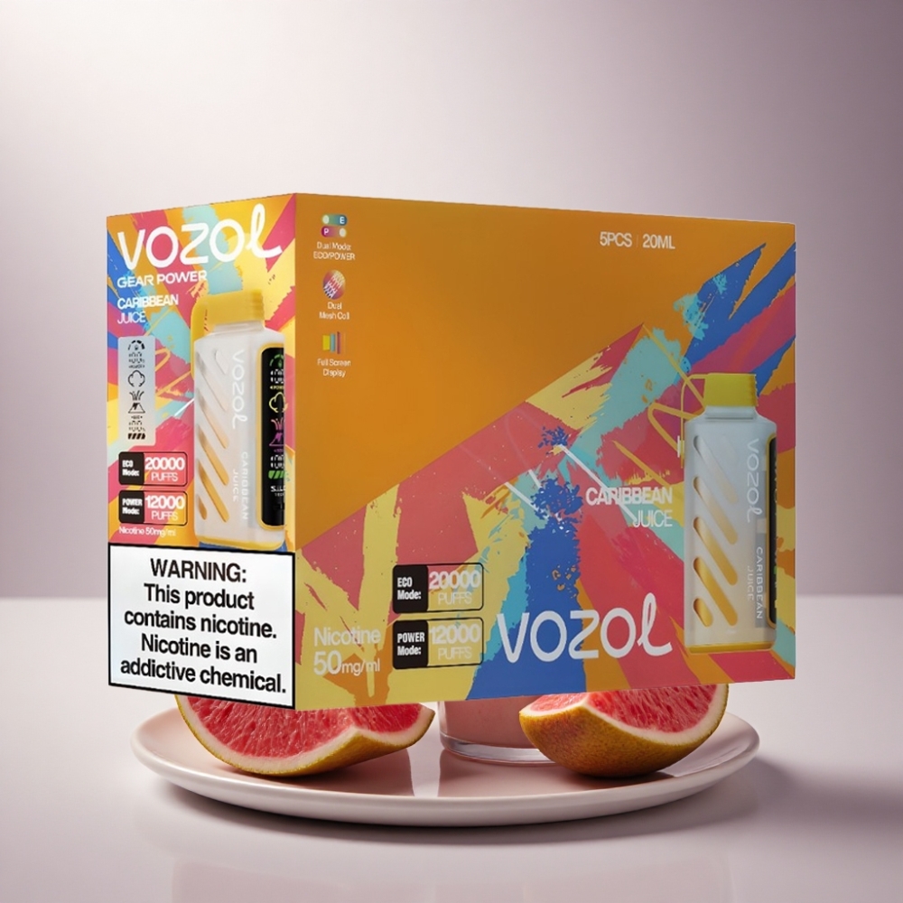 VOZOL Gear Power 20000 Puffs Jugo Caribeño con Pantalla Completa y 20mL