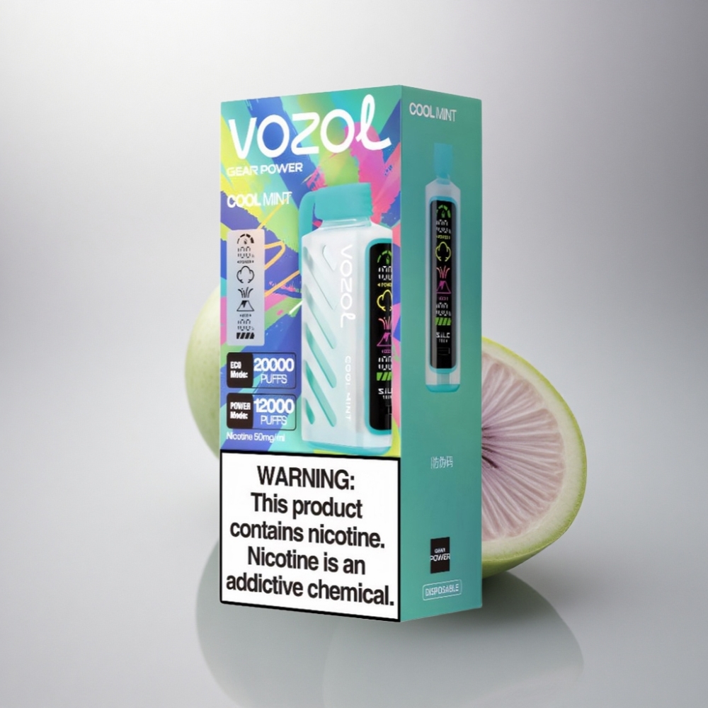 VOZOL Gear Power 20000 Puffs Menta Fresca con Pantalla Completa y 20mL de Líquido con 5% de Nicotina