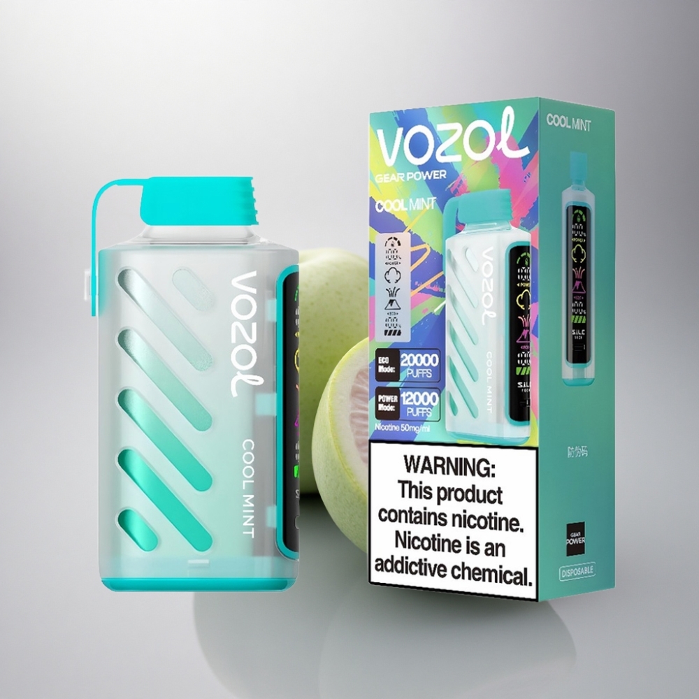 VOZOL Gear Power 20000 Puffs Menta Fresca con Pantalla Completa y 20mL de Líquido con 5% de Nicotina