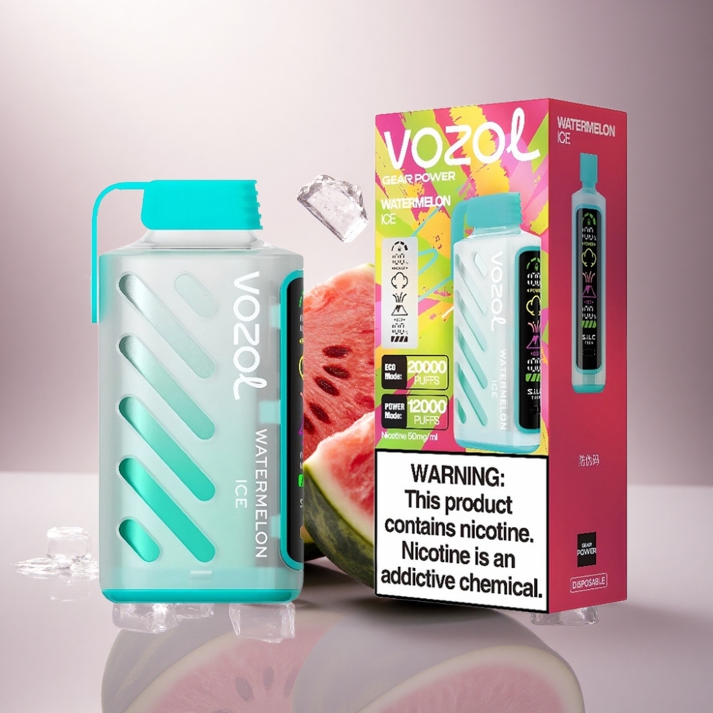VOZOL Gear Power 20000 Puffs Sandía Hielo con Tecnología S.i.L.C. y Doble Malla