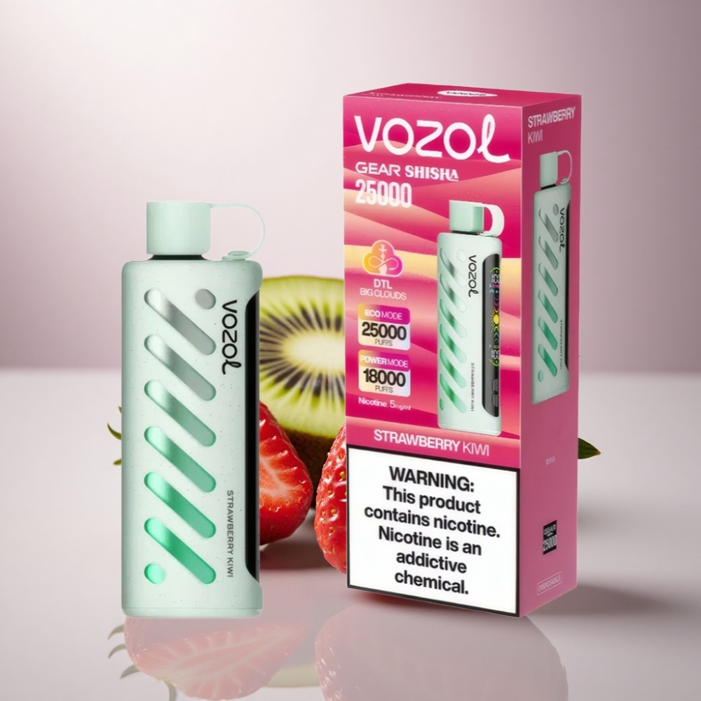 VOZOL Gear Shisha 25000 Puffs Fresa Kiwi Dual Mesh 1000mAh
