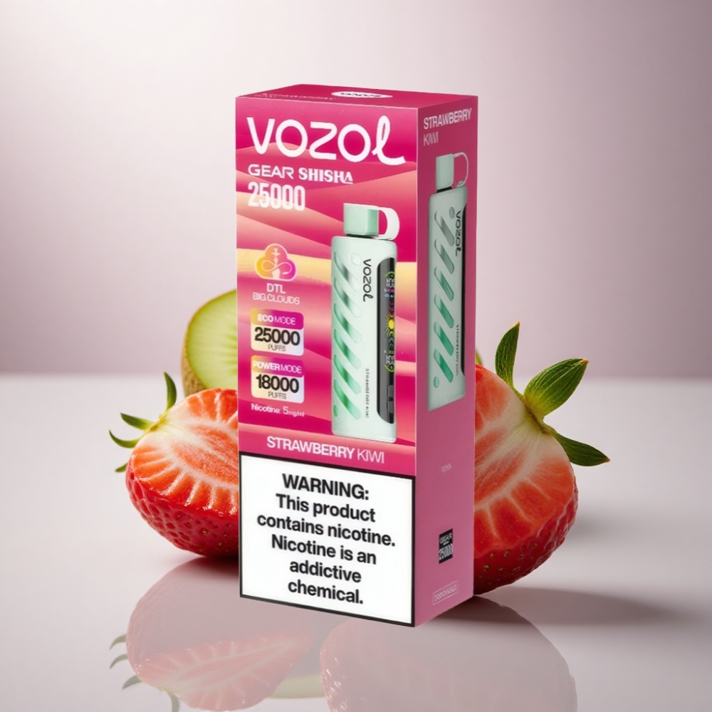 VOZOL Gear Shisha 25000 Puffs Fresa Kiwi Dual Mesh 1000mAh
