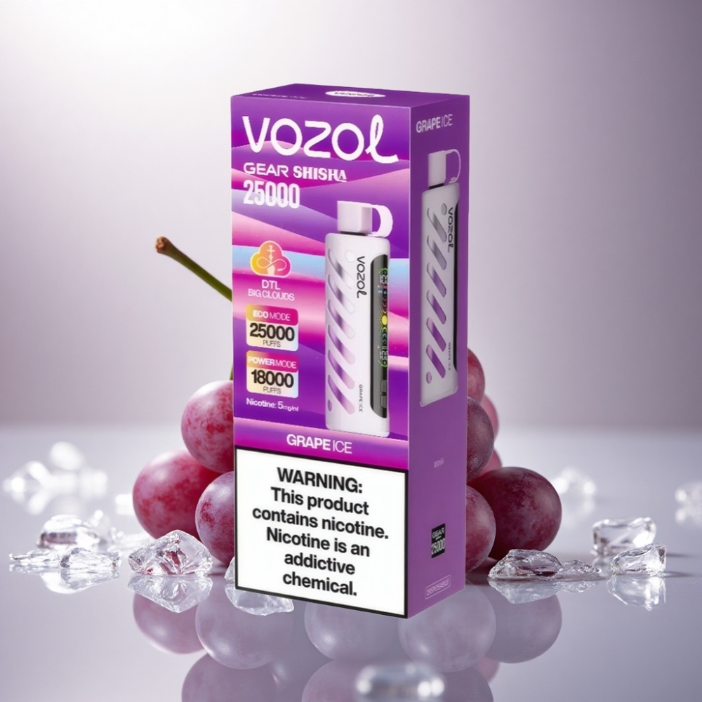 VOZOL Gear Shisha 25000 Puffs Helado de Uva con 5mg/ml de Nicotina y 1000mAh