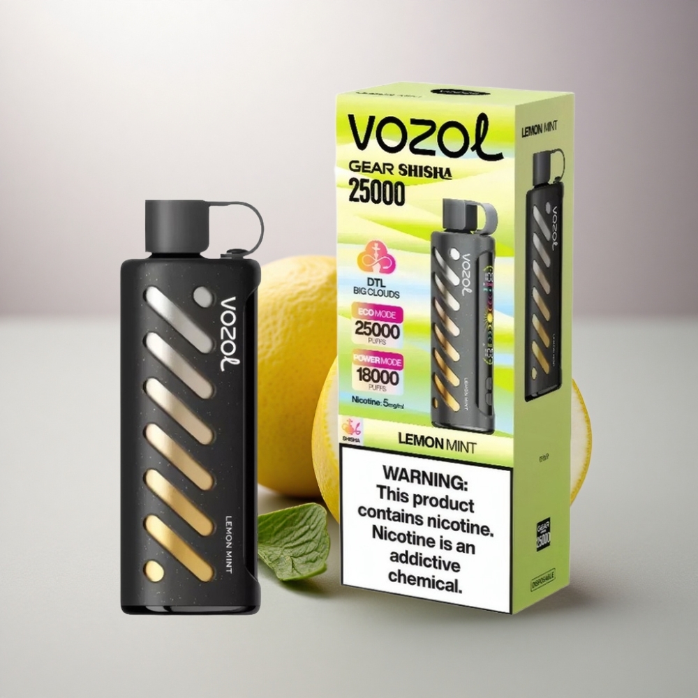 VOZOL Gear Shisha 25000 Puffs Menta Limón con 5mg de Nicotina y 1000mAh