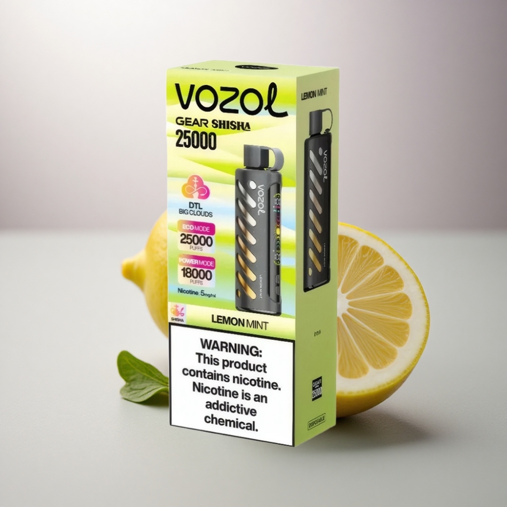VOZOL Gear Shisha 25000 Puffs Menta Limón con 5mg de Nicotina y 1000mAh