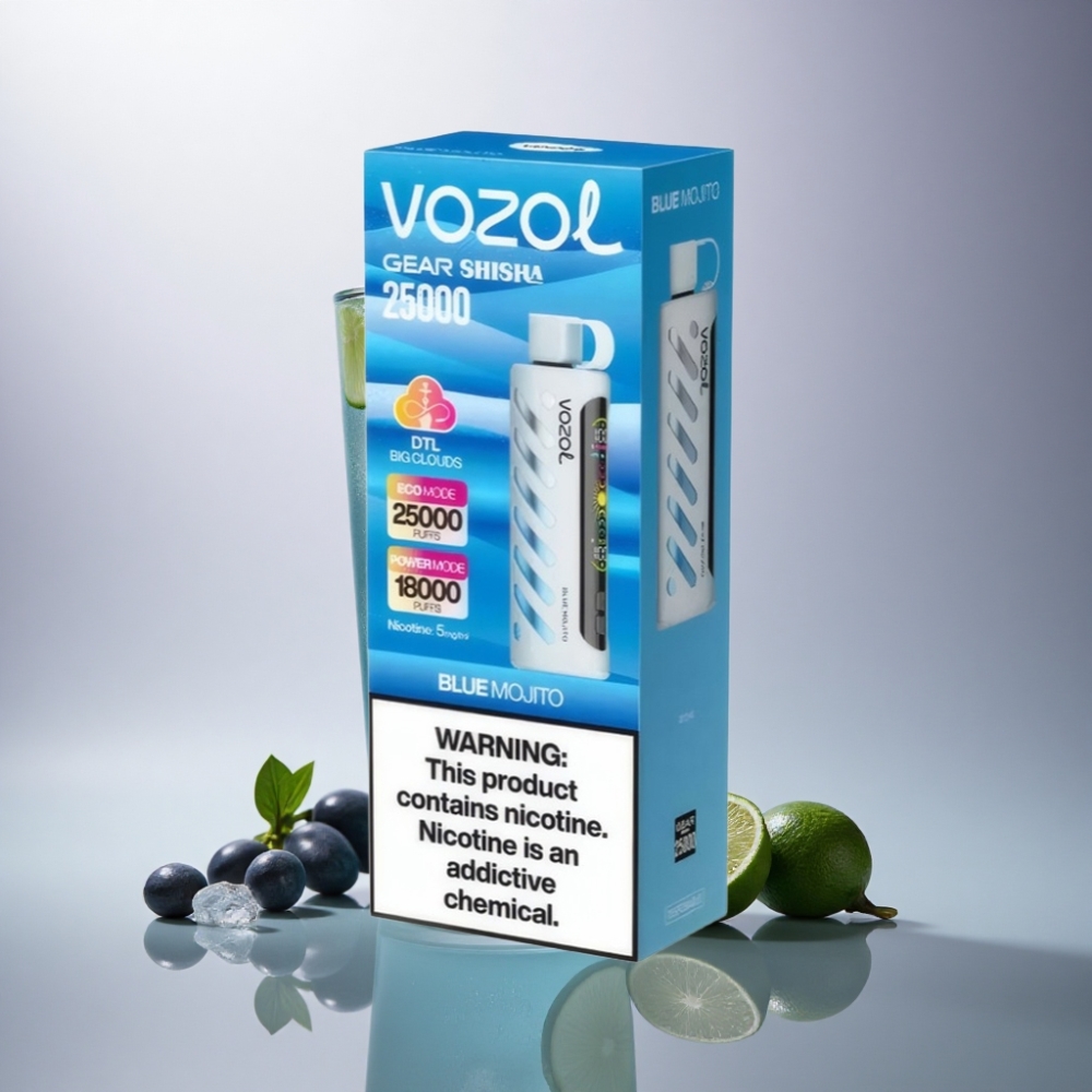 VOZOL Gear Shisha 25000 Puffs Mojito Azul con 5mg/ml de Nicotina y 1000mAh