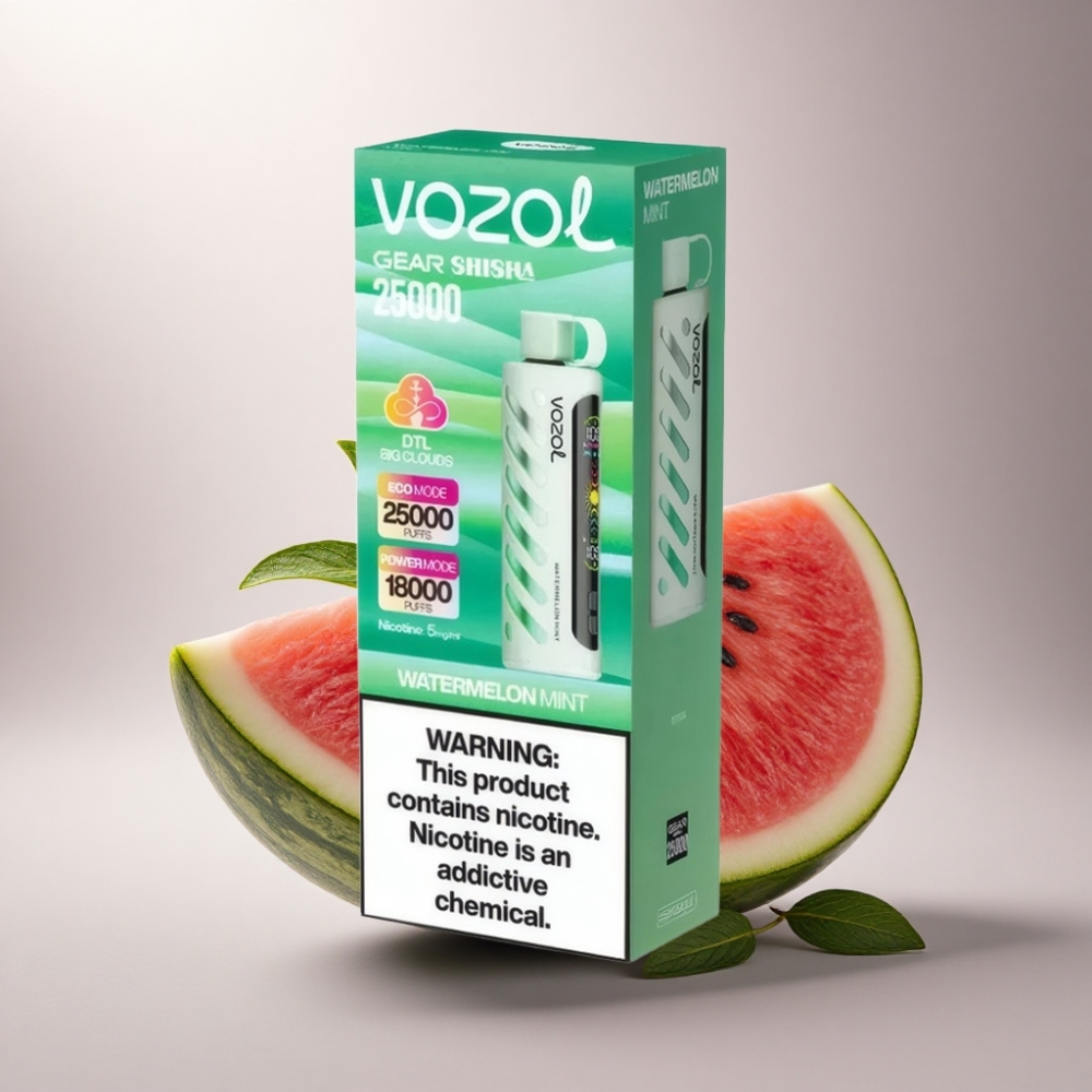 VOZOL Gear Shisha 25000 Puffs Sandía Menta con 5mg/ml de nicotina y 1000mAh
